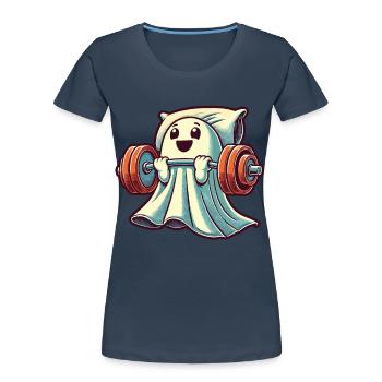 Fun Gym Workout Muscle Building Mind - Women's Premium Organic T-Shirt - navy - Front - Mia (176cm)