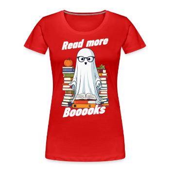 Niedliches Buchliebhaber Gespenst lustiger Spruch - Frauen Premium Bio T-Shirt - Navy - Vorne - Mia (176cm)