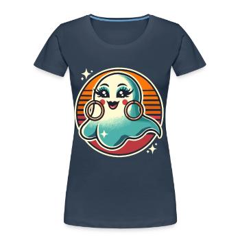 Funny Glamour Ghoul Flashy Halloween - Women's Premium Organic T-Shirt - navy - Front - Mia (176cm)