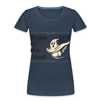 Freak dans la feuille drôle de conception fantôme - T-shirt bio Premium Femme - bleu marine - Devant - Mia (176cm)