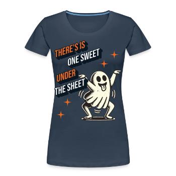 Lustiger Gespenster Spruch Retro Kostüm - Frauen Premium Bio T-Shirt - Navy - Vorne - Mia (176cm)