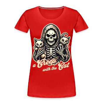 A scary with cats for Halloween fans - Women's Premium Organic T-Shirt - navy - Front - Mia (176cm)