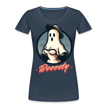 Lustiges retro Halloween Geisterspaß mit Booty - Frauen Premium Bio T-Shirt - Navy - Vorne - Mia (176cm)