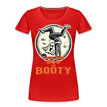 Funny Halloween Girl With Boo In Booty - Women's Premium Organic T-Shirt - navy - Front - Mia (176cm)