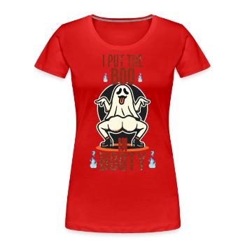 drôle fantôme design dire avec humour et - T-shirt bio Premium Femme -  - Devant - Mia (176cm)
