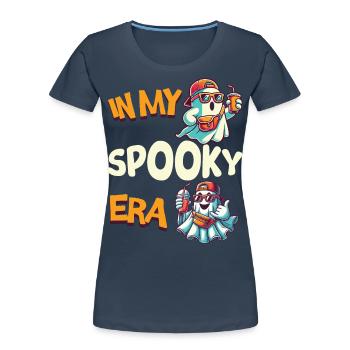 In My Spooky Era Halloween Ghosts - Women's Premium Organic T-Shirt - navy - Front - Mia (176cm)