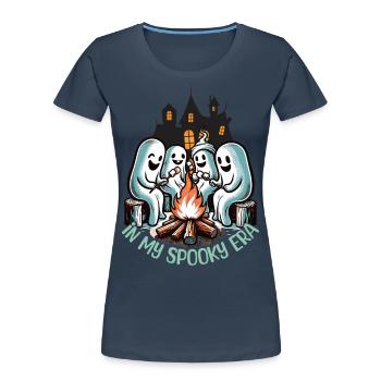 Halloween Ghosts In My Spooky Era - Women's Premium Organic T-Shirt - navy - Front - Mia (176cm)