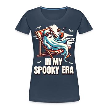 gHalloween Ghost In My Spooky Era - Women's Premium Organic T-Shirt - navy - Front - Mia (176cm)