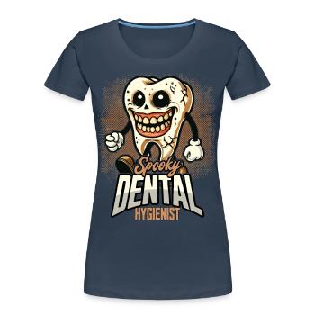 Bad Teeth Creepy Dental Care Costume - Women's Premium Organic T-Shirt - navy - Front - Mia (176cm)
