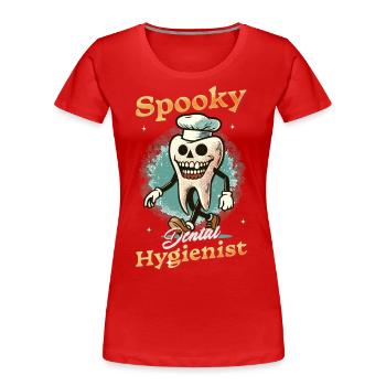 Spooky Zahnhygieniker Halloween Spaß - Frauen Premium Bio T-Shirt - Navy - Vorne - Mia (176cm)