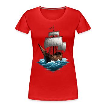 Historic Sailing Ship Adventure Romance - Women's Premium Organic T-Shirt - navy - Front - Mia (176cm)