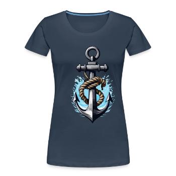 Aesthetic Anchor Design - Women's Premium Organic T-Shirt - navy - Front - Mia (176cm)