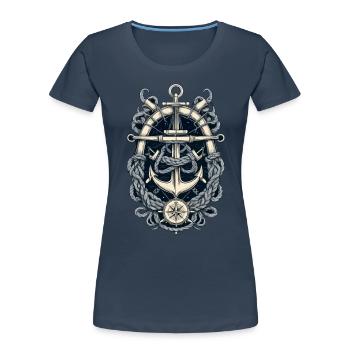 Aesthetic Anchor Design - Women's Premium Organic T-Shirt - navy - Front - Mia (176cm)