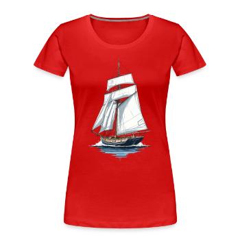 Segelschiff Abenteuer Auf Hoher See - Frauen Premium Bio T-Shirt - Navy - Vorne - Mia (176cm)