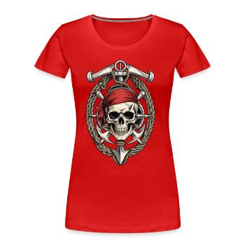 Pirate Costume Design Pirate Flag Jolly Roger - Women's Premium Organic T-Shirt - navy - Front - Mia (176cm)