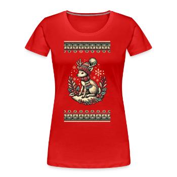 Un design vintage envoûtant pour Noël - T-shirt bio Premium Femme - bleu marine - Devant - Mia (176cm)