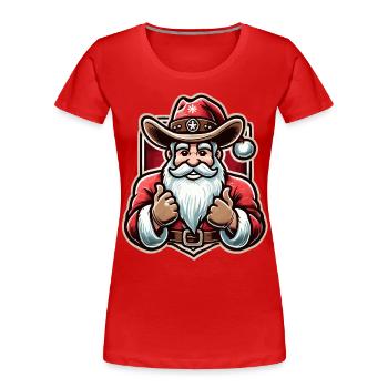 Merry Cowboy Santa Claus Stylish - Women's Premium Organic T-Shirt - navy - Front - Mia (176cm)