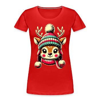 Adorable Vintage Design Christmas - Women's Premium Organic T-Shirt - navy - Front - Mia (176cm)