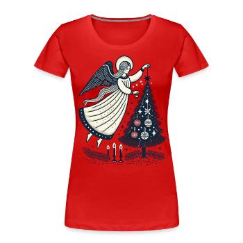 Vintage Angel Christmas Ornaments Aesthetics - Women's Premium Organic T-Shirt - navy - Front - Mia (176cm)