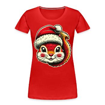 Merry Squirrel Christmas - Women's Premium Organic T-Shirt - navy - Front - Mia (176cm)