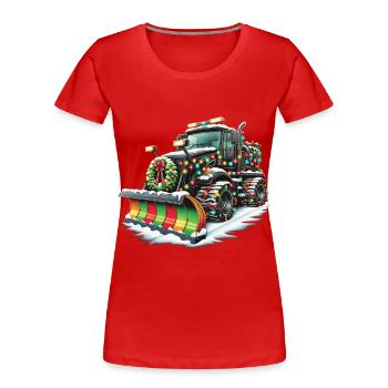 Winter Weihnachten Schneeräummaschine Fahrzeug - Frauen Premium Bio T-Shirt - Navy - Vorne - Mia (176cm)