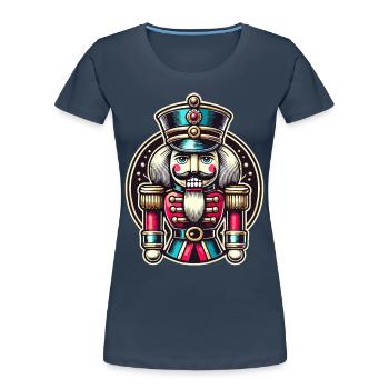 Casse-noisette traditionnel pour Noël - T-shirt bio Premium Femme - bleu marine - Devant - Mia (176cm)