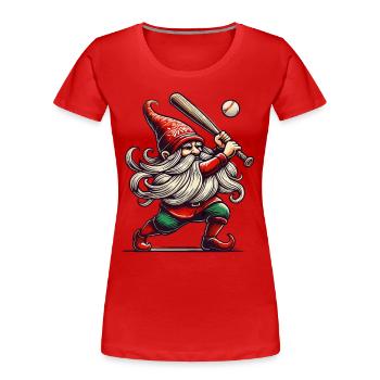 Christmas Baseball Gnome Dwarf Elf - Women's Premium Organic T-Shirt - navy - Front - Mia (176cm)