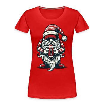 Christmas Football Gnome Dwarf Elf - Women's Premium Organic T-Shirt - navy - Front - Mia (176cm)