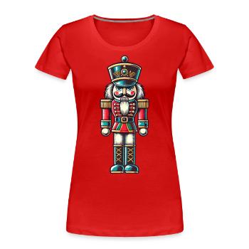 Magie de Noël traditionnel Casse-Noisette - T-shirt bio Premium Femme - bleu marine - Devant - Mia (176cm)
