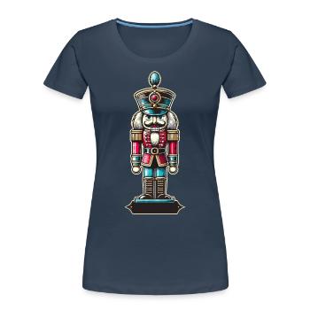 Christmas Nutcracker Retro Style - Women's Premium Organic T-Shirt - navy - Front - Mia (176cm)