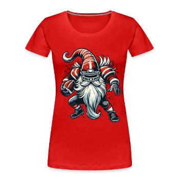 Christmas Football Gnome Dwarf Elf - Women's Premium Organic T-Shirt -  - Front - Mia (176cm)