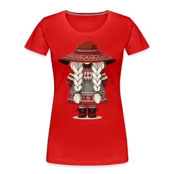 Niedlicher Skandinavischer Weihnachtsgnom - Frauen Premium Bio T-Shirt - Navy - Vorne - Mia (176cm)