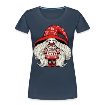 Christmas gnome in Scandinavian style - Women's Premium Organic T-Shirt - navy - Front - Mia (176cm)