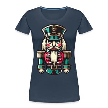 Christmas Nutcracker Illustration - Women's Premium Organic T-Shirt - navy - Front - Mia (176cm)
