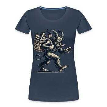 Unartige Kinder Krampus Weihnachtliche Folklore - Frauen Premium Bio T-Shirt - Navy - Vorne - Mia (176cm)