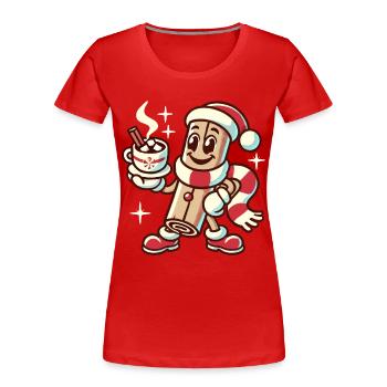 Cinnamon And Hot Chocolate Christmas Fun - Women's Premium Organic T-Shirt -  - Front - Mia (176cm)