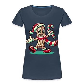 Weihnachtlicher Zimt - Frauen Premium Bio T-Shirt - Navy - Vorne - Mia (176cm)