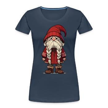 Cozy Christmas Gnome Winter - Women's Premium Organic T-Shirt - navy - Front - Mia (176cm)