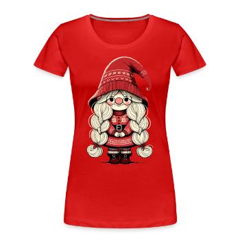 Christmas Gnome Gnome Girl - Women's Premium Organic T-Shirt - navy - Front - Mia (176cm)