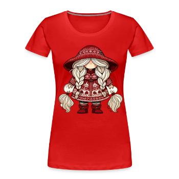 Christmas gnome in Scandinavian style - Women's Premium Organic T-Shirt - navy - Front - Mia (176cm)