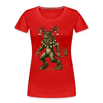 Festlicher Krampus Weihnachtszauber - Frauen Premium Bio T-Shirt - Navy - Vorne - Mia (176cm)