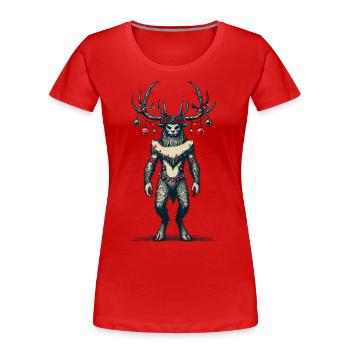 Festlicher Krampus Weihnachtliche Folklore - Frauen Premium Bio T-Shirt - Navy - Vorne - Mia (176cm)
