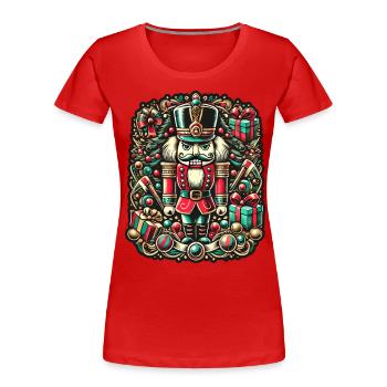 Nutcracker Christmas Festive Colorful - Women's Premium Organic T-Shirt - navy - Front - Mia (176cm)