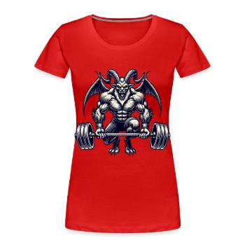 Christmas Krampus Bodybuilder Muscle Training - Women's Premium Organic T-Shirt - navy - Front - Mia (176cm)