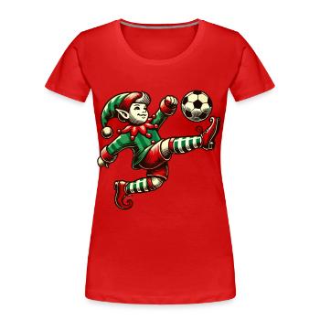 Soccer Playing Eleven With Ball - Women's Premium Organic T-Shirt - navy - Front - Mia (176cm)