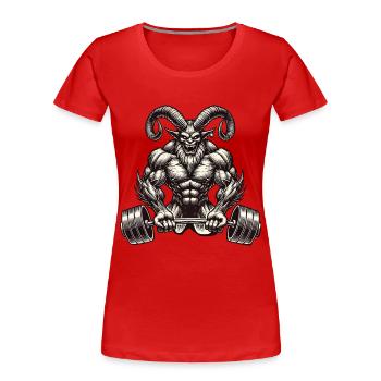 Christmas Krampus Bodybuilder Muscle Training - Women's Premium Organic T-Shirt - navy - Front - Mia (176cm)