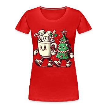 Merry Christmas Retro Style Vintage - Women's Premium Organic T-Shirt - navy - Front - Mia (176cm)