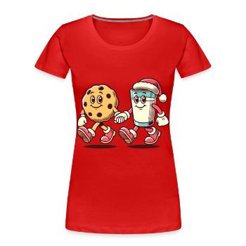 Biscuits and milk Christmas friends - Women's Premium Organic T-Shirt - navy - Front - Mia (176cm)