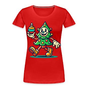 Retro Christmas Tree Cartoon Style - Women's Premium Organic T-Shirt - navy - Front - Mia (176cm)