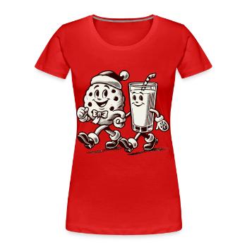 Merry Christmas with vintage mascot - Women's Premium Organic T-Shirt - navy - Front - Mia (176cm)